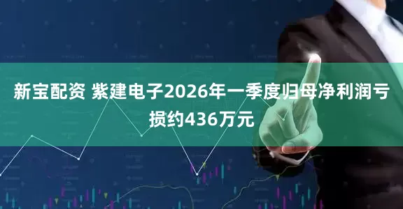 新宝配资 紫建电子2026年一季度归母净利润亏损约436万元